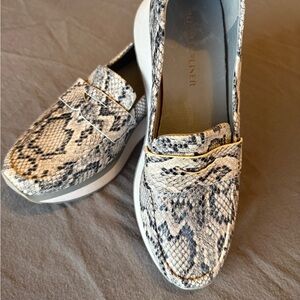 Donald J. Pliner Snake-Print Loafers in Neutral Black & White
